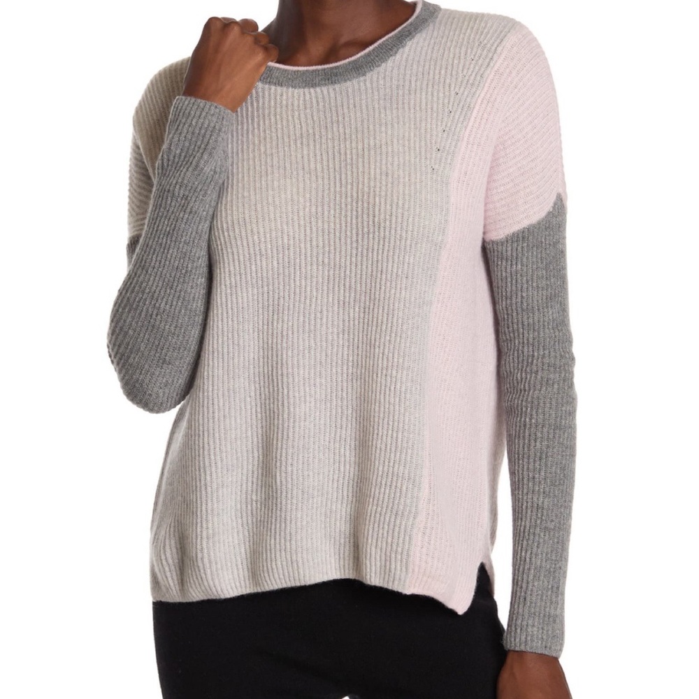 Amicale Cashmere Colorblock Sweater *NWT*